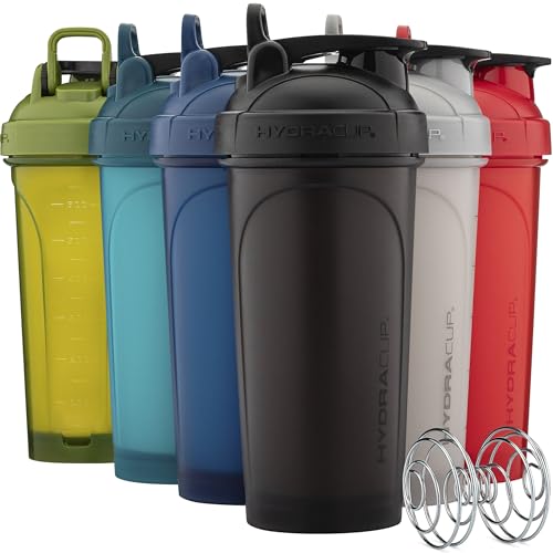 Hydra Cup ProFlow Shaker Bottles 6Pack 28oz Protein Shaker Cups with Whisk Ball LeakProof Lid Hidden Carry Handle BPAFree Gym Mixer for Protein Powder Mixing Supplements Fresh Colors